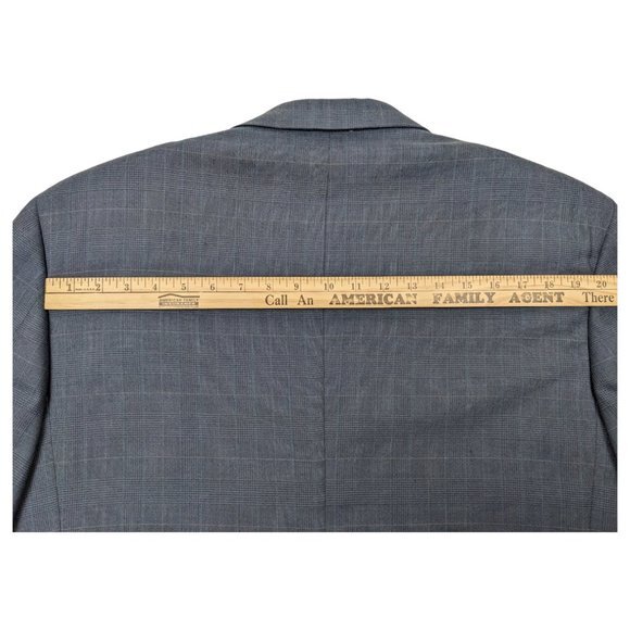 Pierre Balmain Paris Marseille Gray Plaid Suit Jacket Single-breasted 46L - Picture 13 of 16